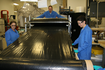 Nanocomp’s EMSHIELDTM sheet material being prepared for delivery to a customer.