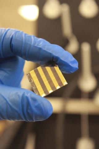 A spray-on nanocrystal solar cell array. Credit: Image courtesy of St. Mary's College of Maryland